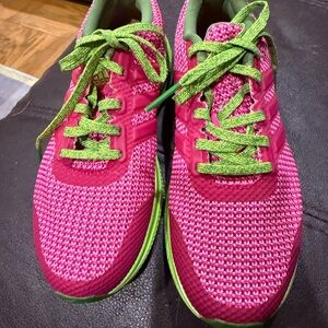 Adidas Women's Pink and Green Running Shoes Size 6 1/2 Clean VGUC